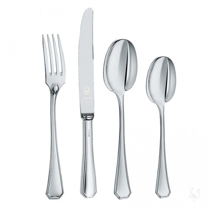 Posrebrzane Sztućce Ottagonale komplet obiadowy na 12 osób
