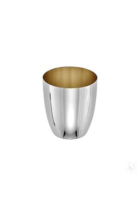 Srebrny kubek do wina gładki pozłacany 7 cm