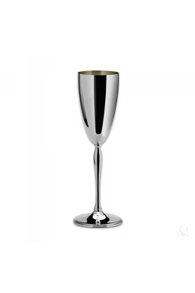 srebrny kieliszek do szampana w połysku