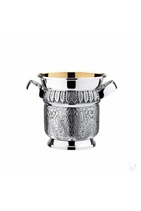 Srebrne Wiadro do szampana z uchwytami Pozłacane Poppy