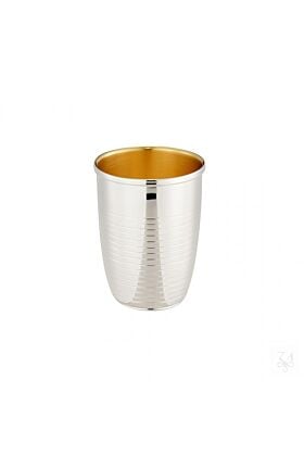 Srebrny kubek do wina pozłacany Kiddush 8 cm