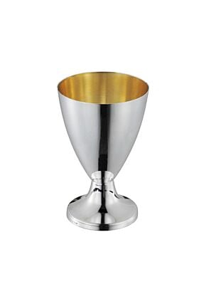 Srebrny kieliszek do wódki pozłacany gładki 8 cm