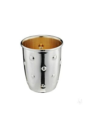 Srebrny Kubek do wina pozłacany Pois 8 cm