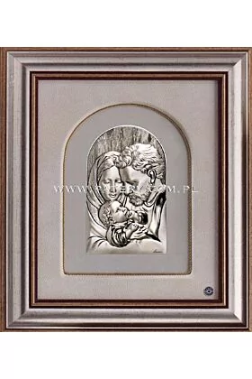 Świeta rodzina Obrazek ze srebra w ramce