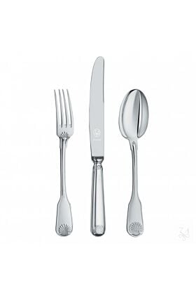 Srebrne sztućce Conchiglia Komplet obiadowy dla 1 osoby 3 szt.