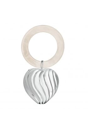 Srebrna Grzechotka - Wzór Twisted Serce