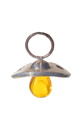 smoczek ze srebra z bursztynem dla dziecka