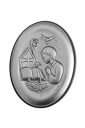 srebrny obrazek bierzmowanie