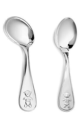 Komplet 2 łyżeczki Srebrne dla dziecka z Misiem