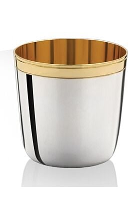 srebrny kubek pozłacany 5cm