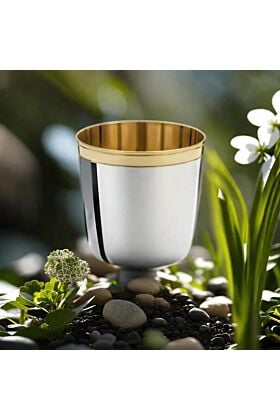 srebrny kubek pozłacany 4 cm