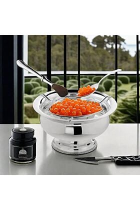 srebrny zestaw do kawioru