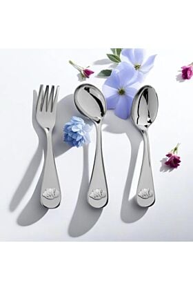 srebnry komplet do karmienia dla dziecka