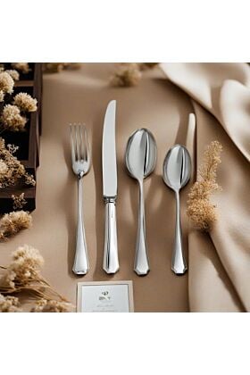 Srebrny zestaw obiadowy Ottagonale na 1 osobę