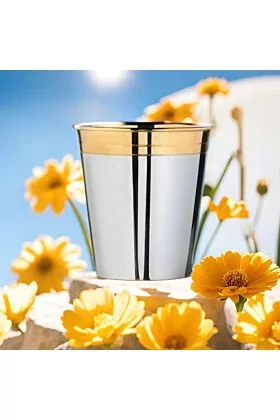 Pozłacany kubek ze srebra 925 dla dziecka 5.5cm