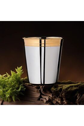 kubek ze srebra 925  pozłacany10 cm